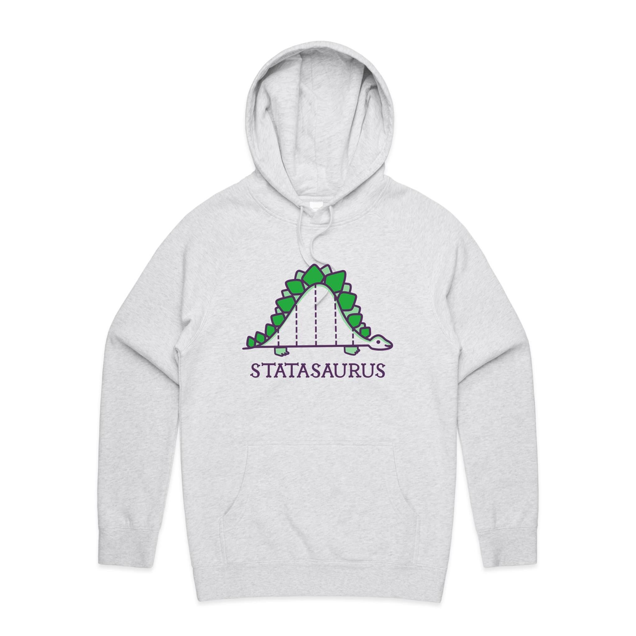 Statasaurus, Maths - Mens Hoodie White Marle Mens Hoodie Maths Printed In Australia