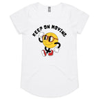 Keep On Moving - Womens Scoop Neck T-Shirt White Womens Scoop Neck T-shirt Positivity Printed In Australia