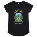 Be One With Nature, Skeleton - Womens Scoop Neck T-Shirt Black Womens Scoop Neck T-shirt Printed In Australia