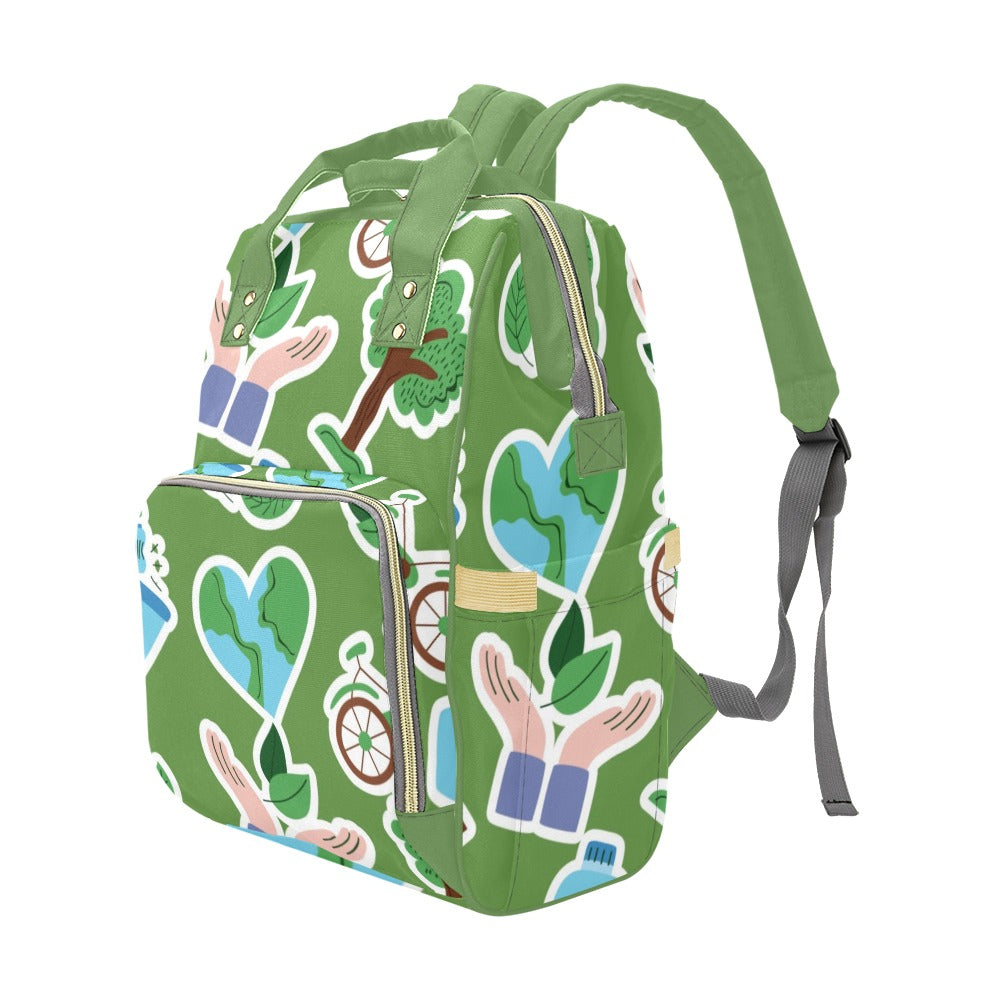 Earth Stickers - Multi-Function Backpack, Nappy / Diaper Bag
