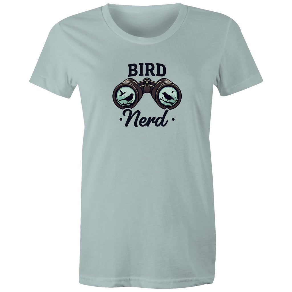 Bird Nerd - Womens T-shirt Pale Blue Womens T-shirt animal Printed In Australia