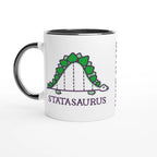 Personalised - Statasaurus - White 11oz Ceramic Mug with Colour Inside Ceramic Black Personalised 11oz Mug animal customise Globally Fulfilled Maths personalise Science