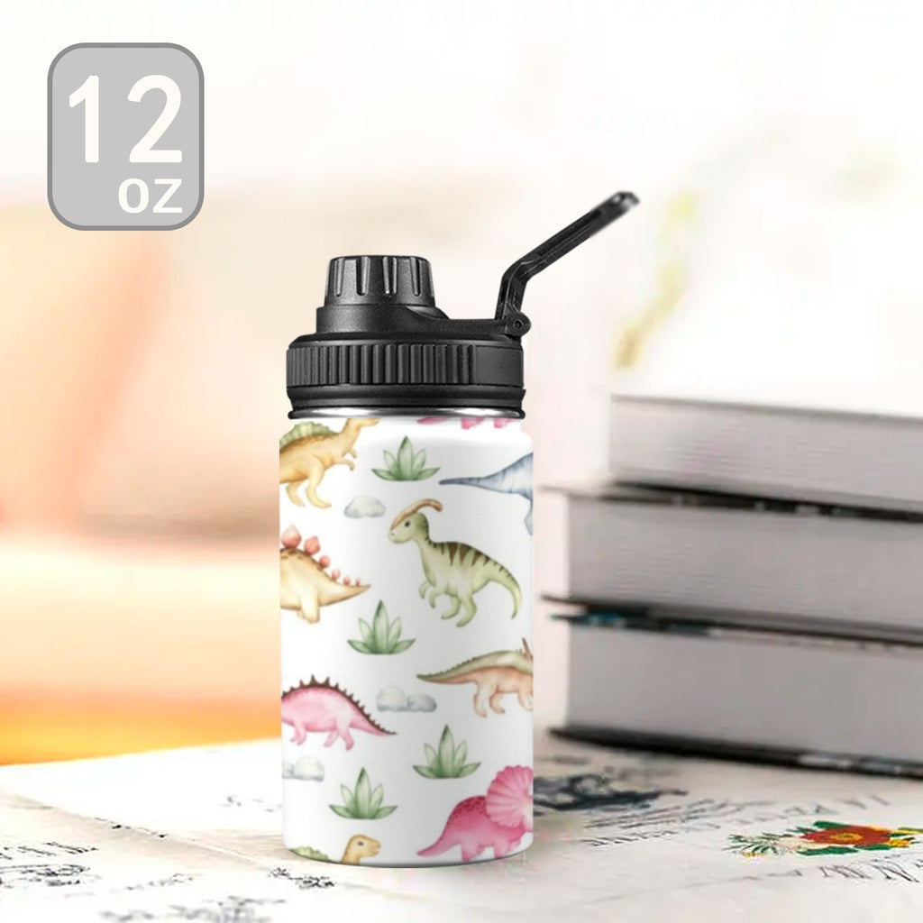 Dinosaur Garden - Kids Water Bottle with Chug Lid (12 oz) Kids Water Bottle with Chug Lid animal Printed Offshore
