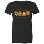 Christmas Gingerbread, Its The Sweetest Time Of The Year - Womens T-shirt Black Womens Christmas T-shirt Christmas Printed In Australia