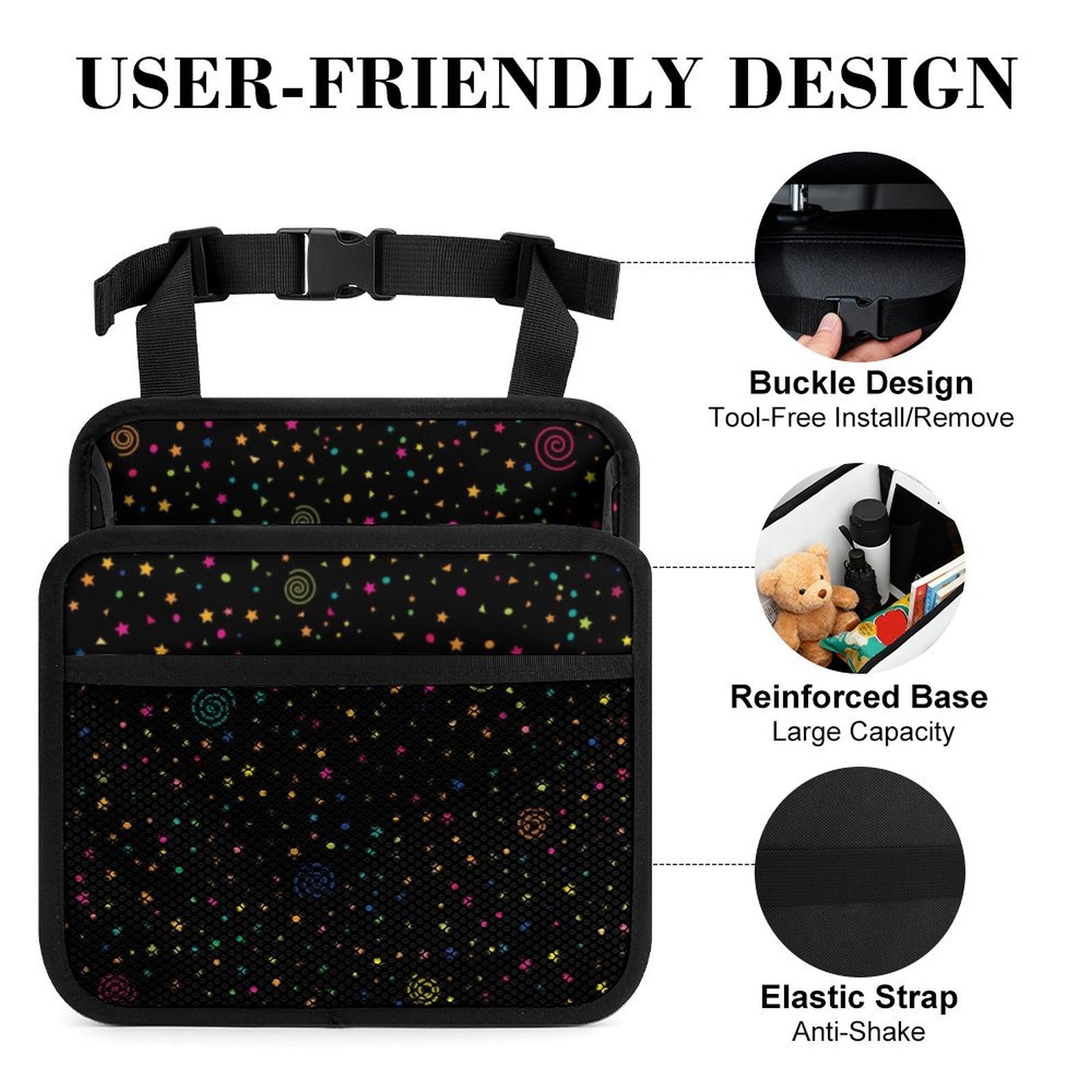 Stars And Swirls Car Seat Back Organiser Car Seat Back Organiser Printed Offshore