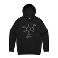 Caffeine Molecule - Mens Hoodie Black Mens Hoodie Coffee Printed In Australia Science