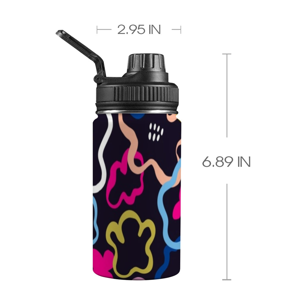 Floral In The Abstract - Kids Water Bottle with Chug Lid (12 oz)