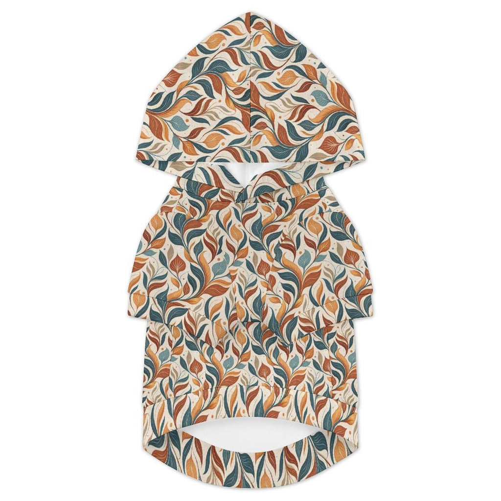 Whimsical Leaf Swirl Pet Hoodie (Small Size)