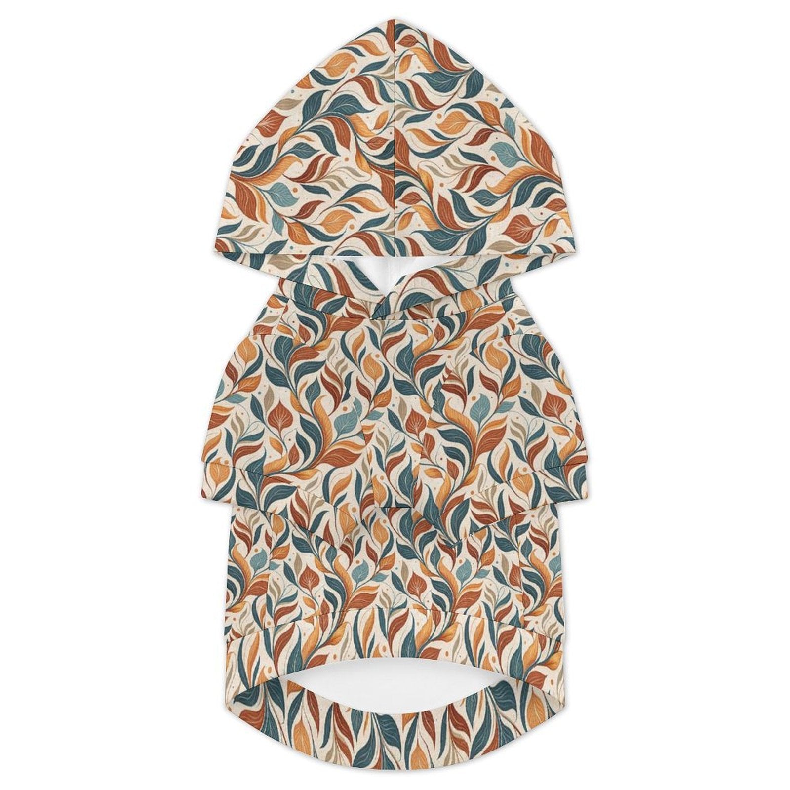 Whimsical Leaf Swirl Pet Hoodie (Small Size)