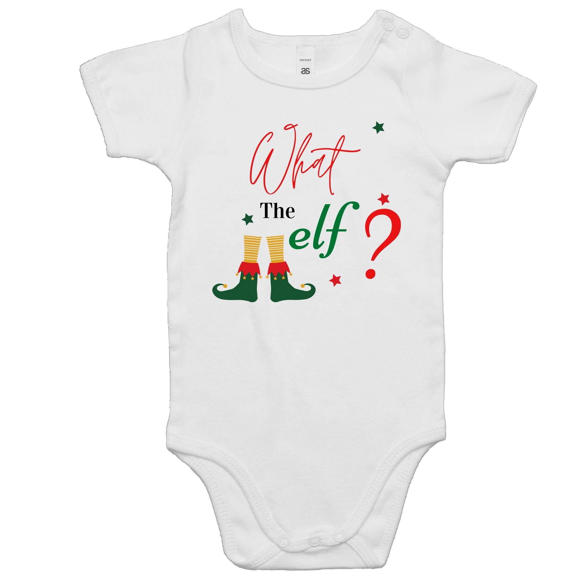 What The Elf, Christmas - Baby Bodysuit White Baby Christmas Bodysuit Christmas Printed In Australia