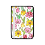 Pink And Yellow Flowers Car Seat Belt Cover 7''x10'' (Pack of 2) Car Seat Belt Cover 7x10 (Pack of 2) Plants Printed Offshore