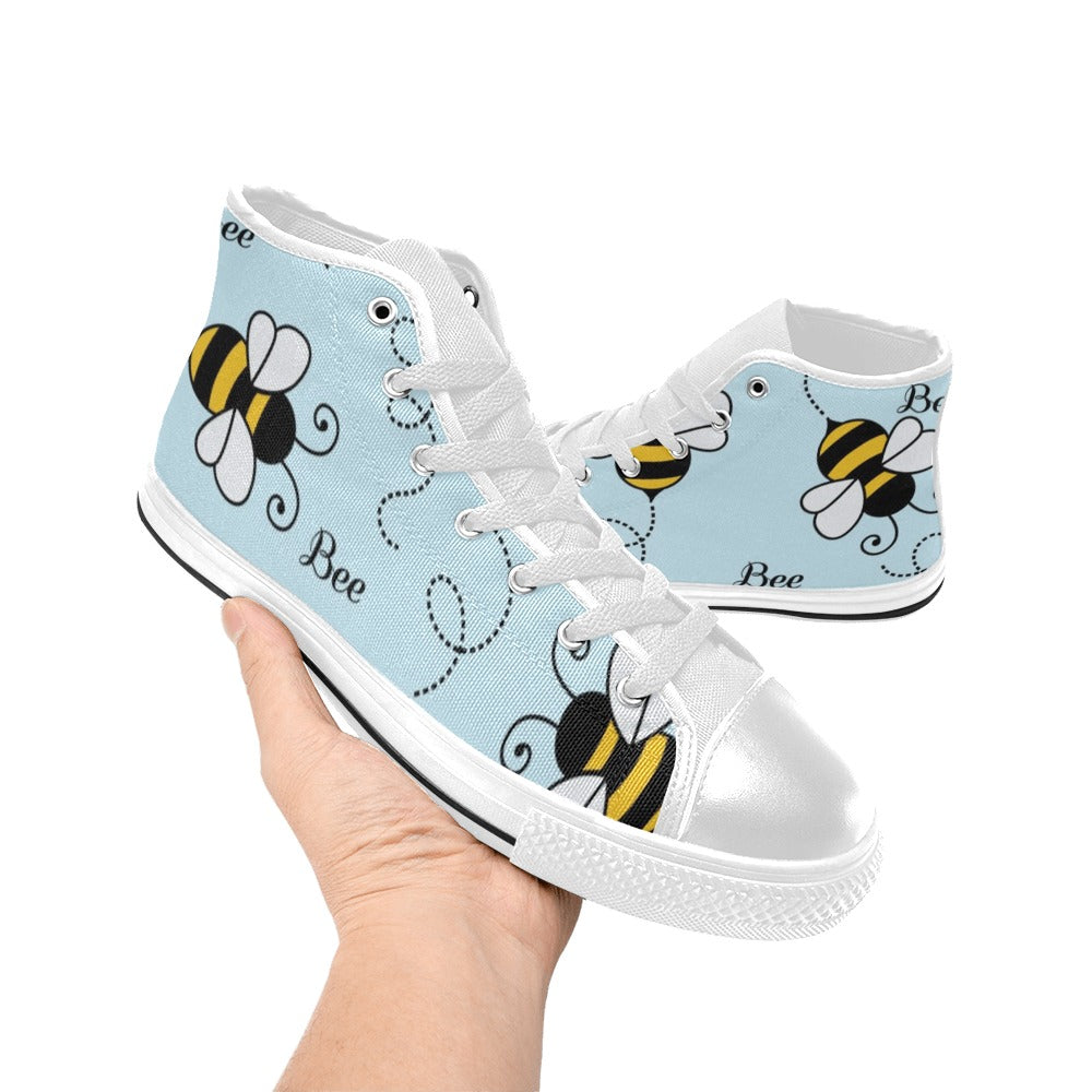Bumble Bee - Kids High Top Canvas Shoes