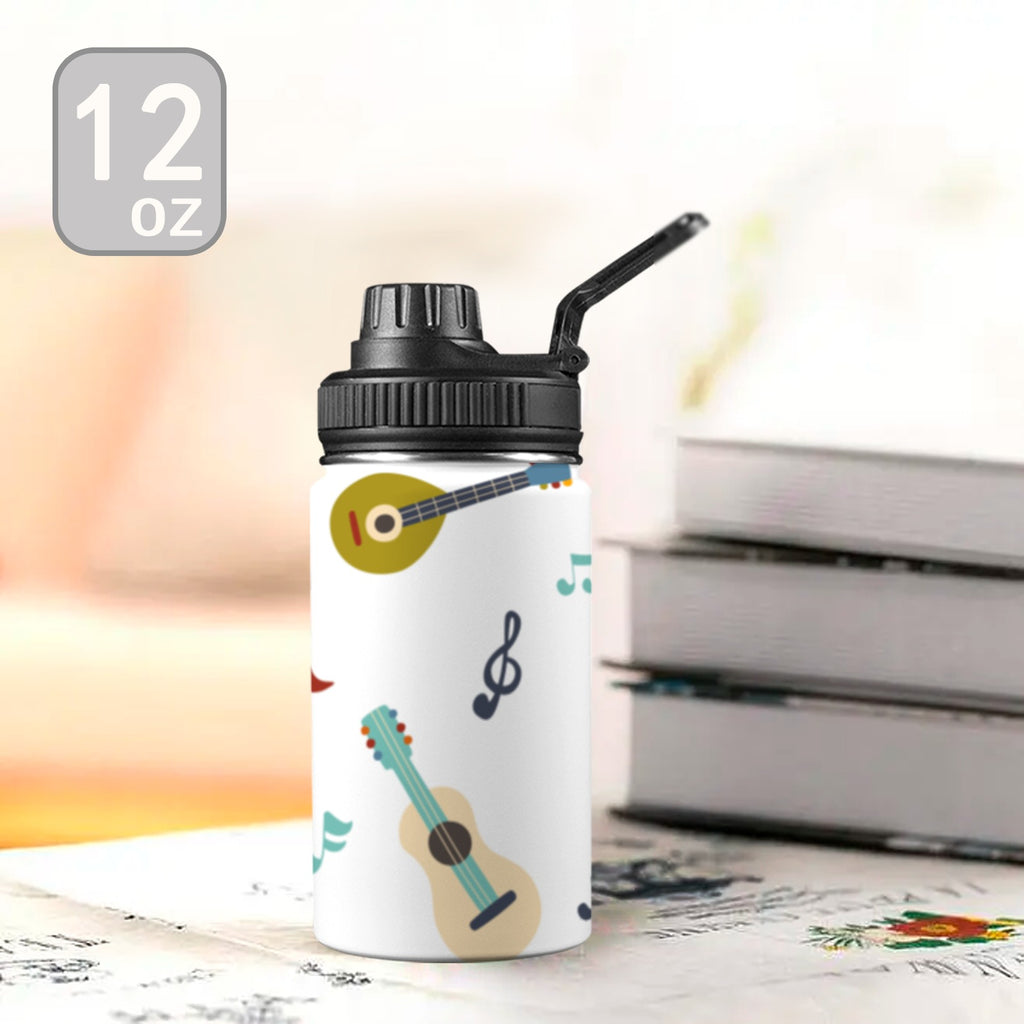 Guitar Music - Kids Water Bottle with Chug Lid (12 oz) Kids Water Bottle with Chug Lid Music Printed Offshore