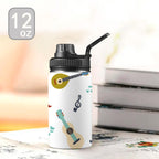 Guitar Music - Kids Water Bottle with Chug Lid (12 oz) Kids Water Bottle with Chug Lid Music Printed Offshore