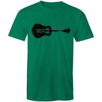 Guitar Reflection - Mens T-Shirt Kelly Green Mens T-shirt Music Printed In Australia