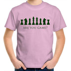 Are You Game, Chess Kids Youth T-Shirt Pink Kids Youth T-shirt Chess Games Printed In Australia