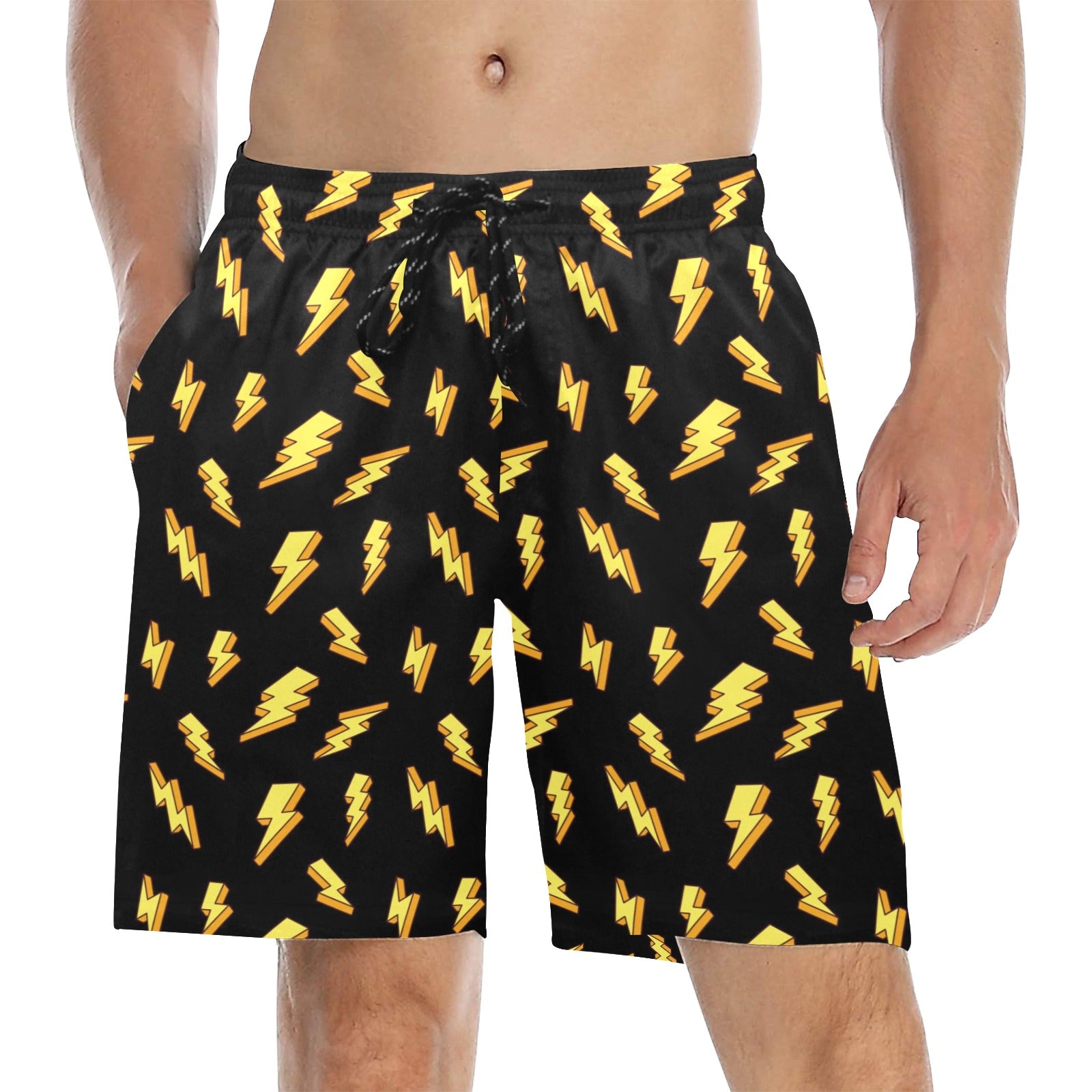 Lightning Bolts - Men's Mid-Length Beach Shorts 5XL Men's Mid-Length Beach Shorts comic Printed Offshore