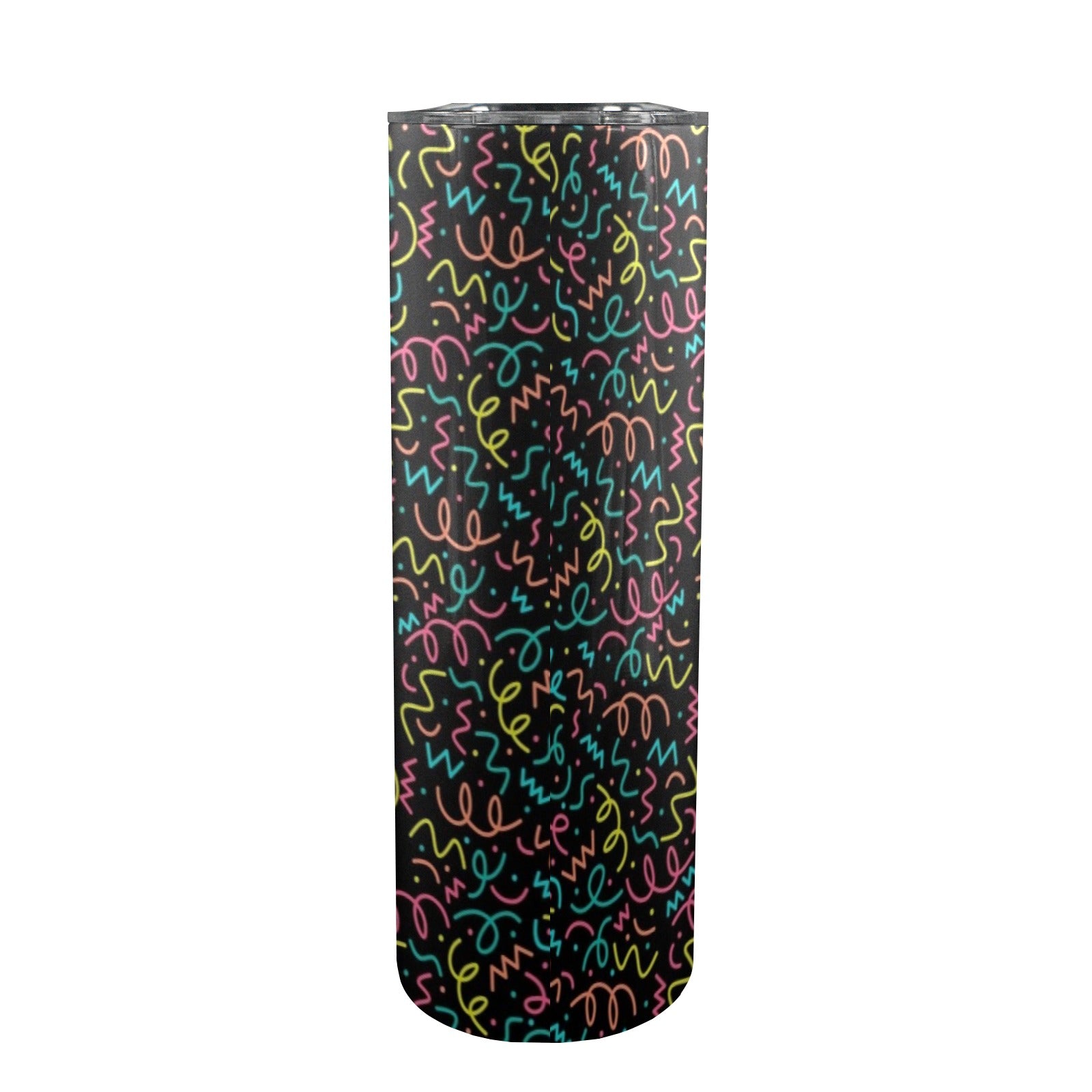 Squiggle Time - 20oz Tall Skinny Tumbler with Lid and Straw