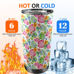 Bright Painted Tropical 20oz Mobile Tumbler with Lid (Black Lock) 20oz Travel Mug Plants Printed Offshore
