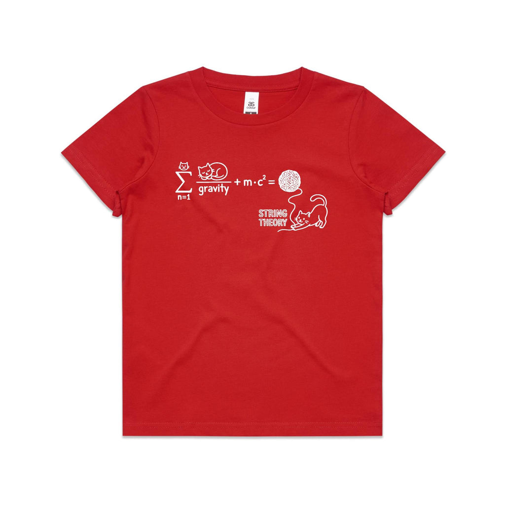 Cat String Theory Physics Kids AS Colour T-shirt
