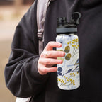 Bird Floral - Insulated Water Bottle with Dual-Use Lid (18oz) Insulated Water Bottle with Dual-Use Lid (18oz) animal Plants Printed Offshore