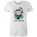 Cool Beans, Coffee - Womens T-shirt White Womens T-shirt Coffee Printed In Australia