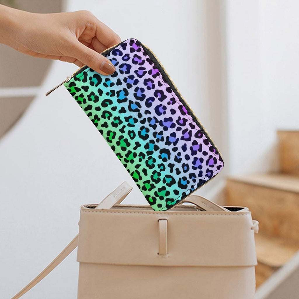 Rainbow Leopard Print - PU Leather Wallet