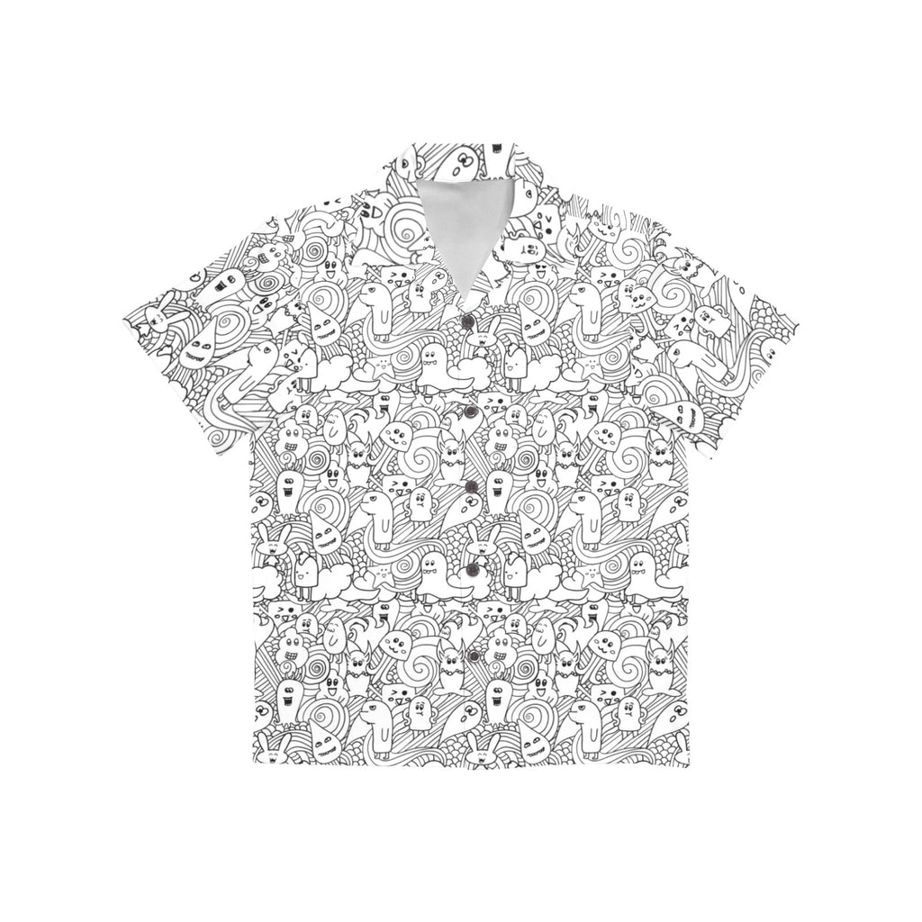 Black And White Creatures - Junior Kids Hawaiian Shirt