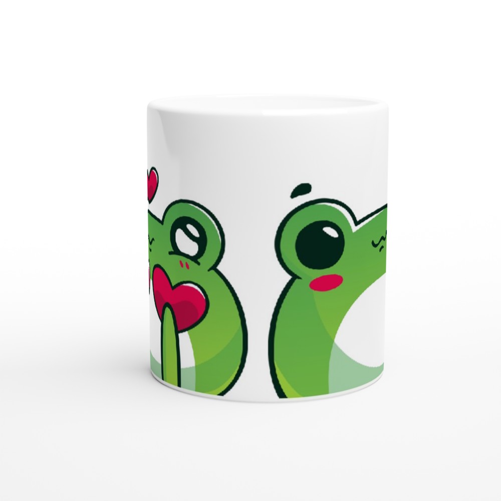 Frog Couple - White 11oz Ceramic Mug White 11oz Mug animal fun Globally Fulfilled love