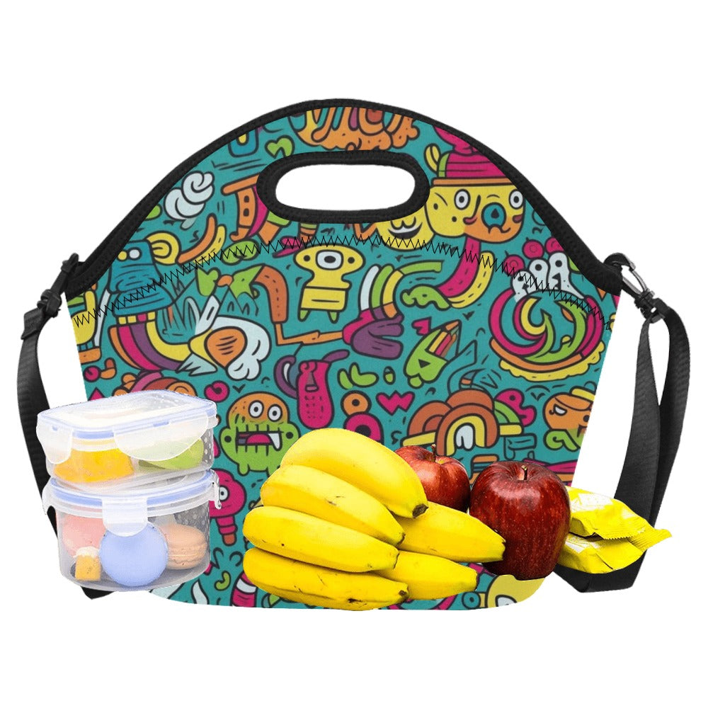 Crazy Characters - Neoprene Lunch Bag Neoprene Lunch Bag Printed Offshore
