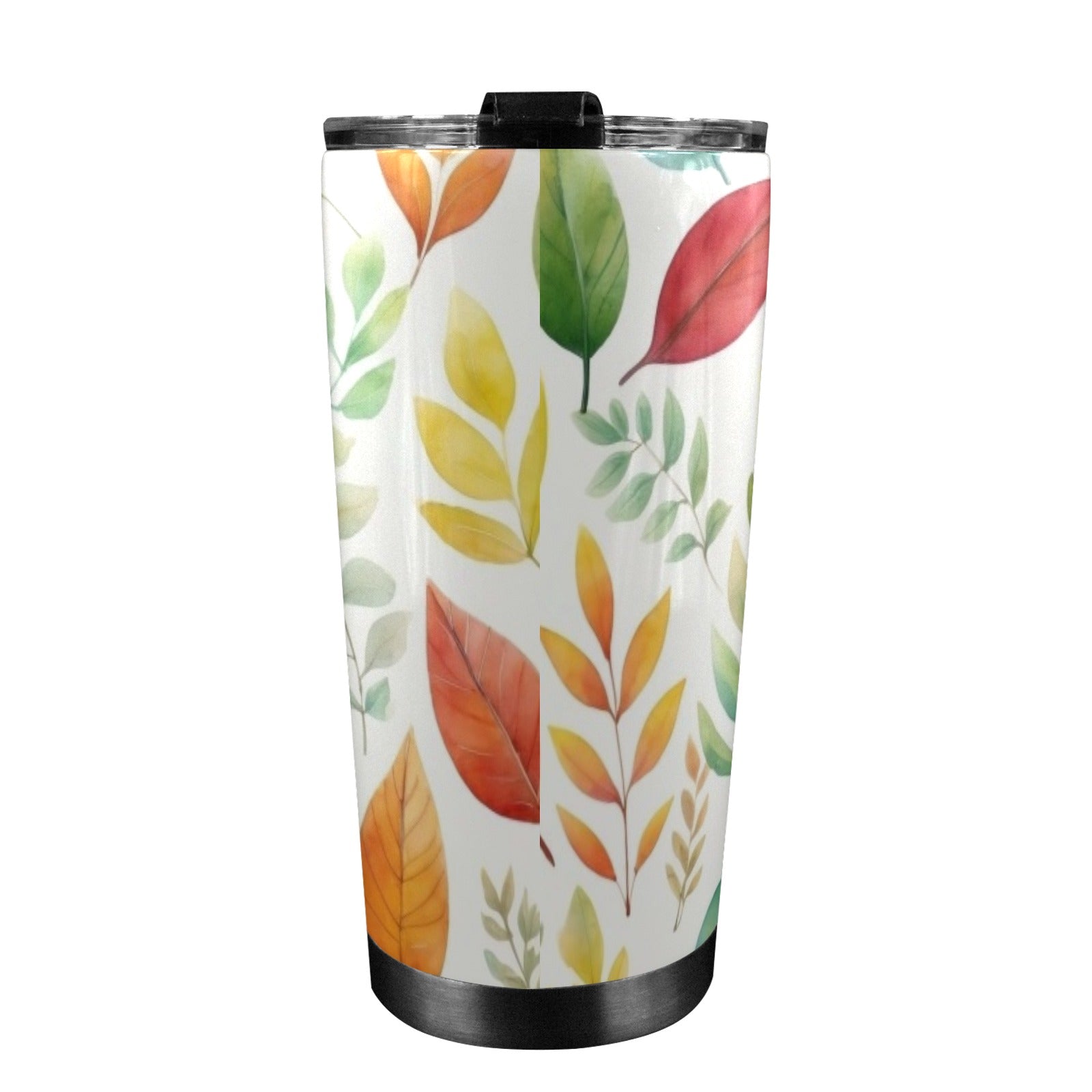 Autumn Leaves - 20oz Mobile Tumbler with Lid (Black Lock) 20oz Travel Mug Plants Printed Offshore