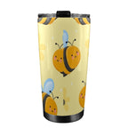 Bright Bees - 20oz Mobile Tumbler with Lid (Black Lock) 20oz Travel Mug animal Printed Offshore
