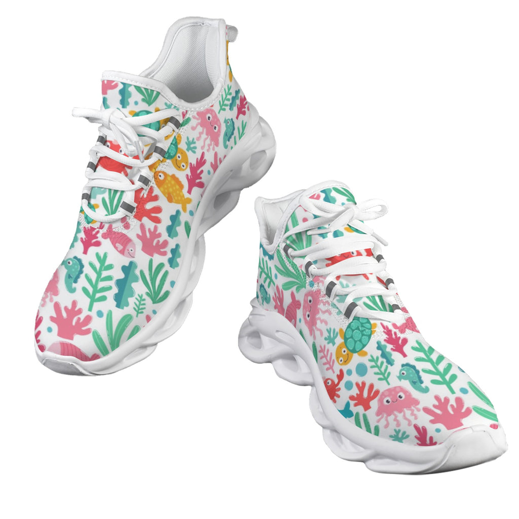 Cute Cartoon Sea Animals Women's Twisted Sole Sneakers