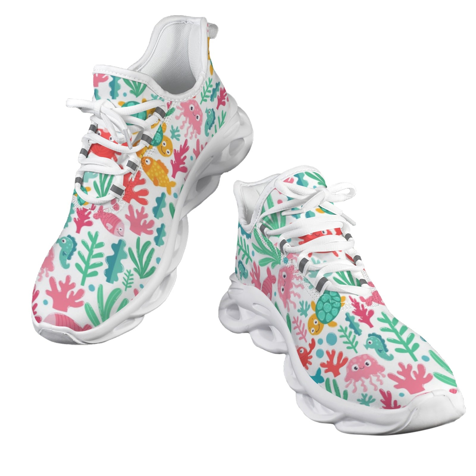Cute Cartoon Sea Animals Women's Twisted Sole Sneakers