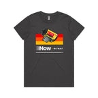 Camera Film, Now We Wait Women's AS Colour T-shirt Charcoal Womens T-shirt Printed In Australia Retro