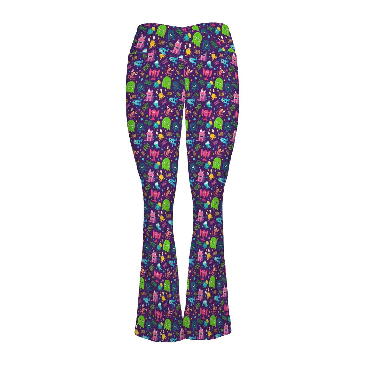 Cheeky Aliens High Waist Crossover Tummy Control Flare Leggings