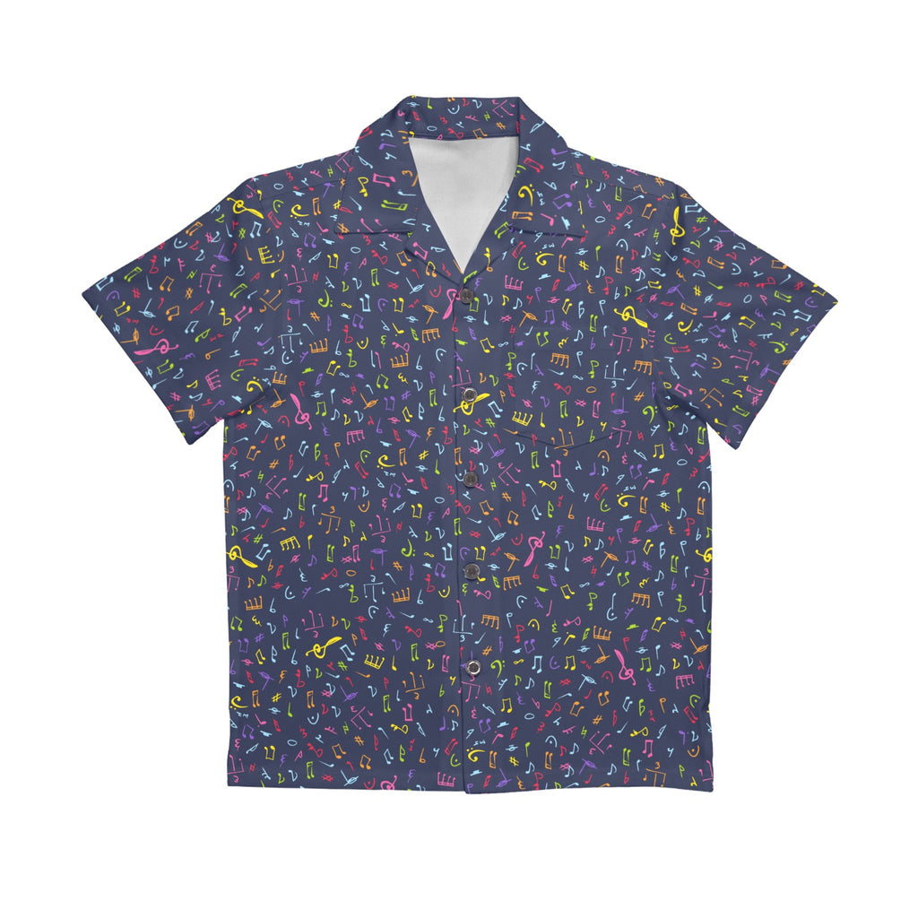 Music Notes Senior Kids Hawaiian Shirt Senior Kids Hawaiian Shirt 8-15 Music Printed Offshore