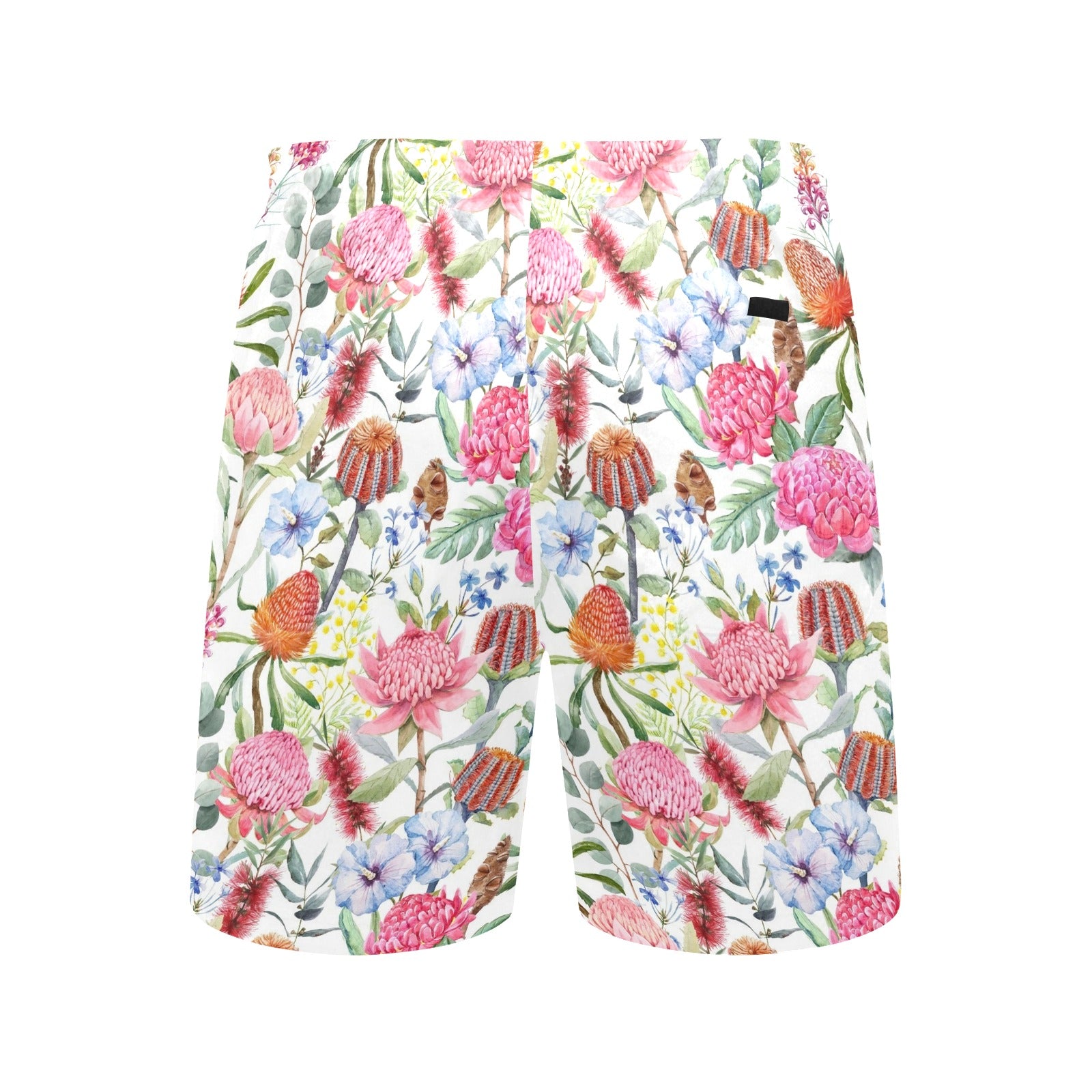 Australian Flowers Men's Mid-Length Beach Shorts Men's Mid-Length Beach Shorts Plants Printed Offshore