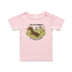 Dachshund, I've Got Friends In Low Places AS Colour Baby T-shirt Pink Baby T-shirt animal Printed In Australia