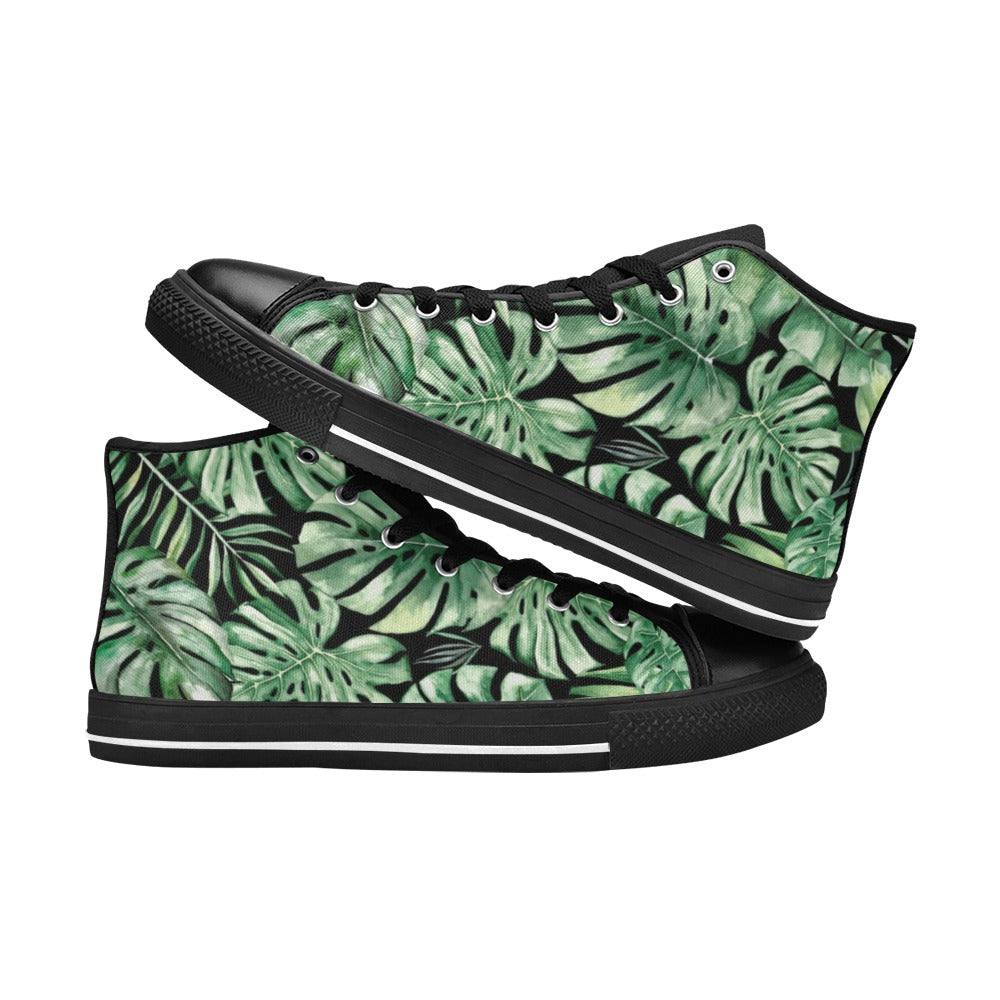 Jungle Leaves - Men's High Top Canvas Shoes