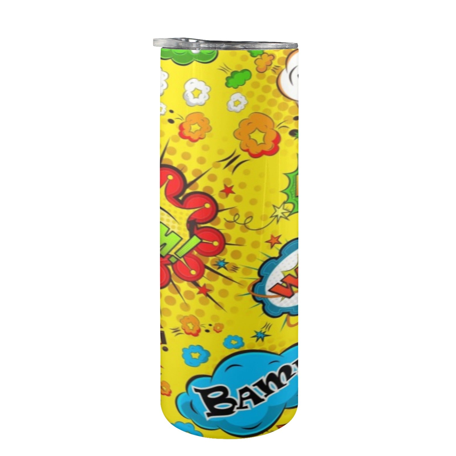 Comic Book Yellow 20oz Tall Skinny Tumbler with Lid and Straw