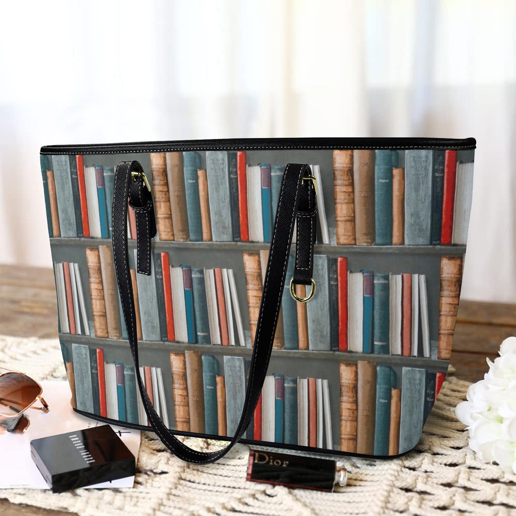 Books - Leather Tote Bag-Large