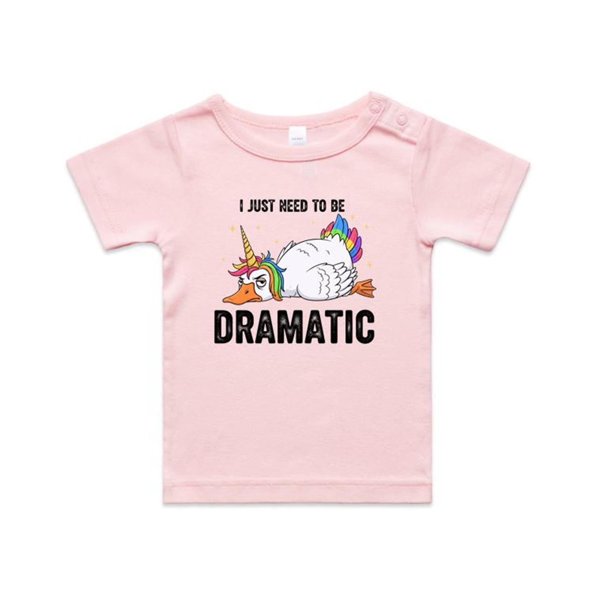 Dramatic Unicorn Goose AS Colour Baby T-shirt Pink Baby T-shirt animal Printed In Australia