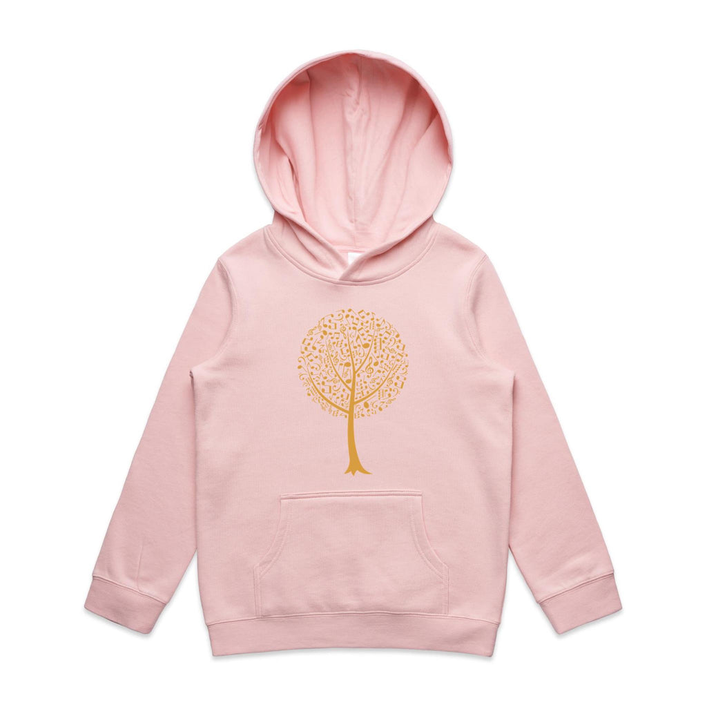 Music Tree - Kids Hoodie Pink Kids Hoodie Printed In Australia