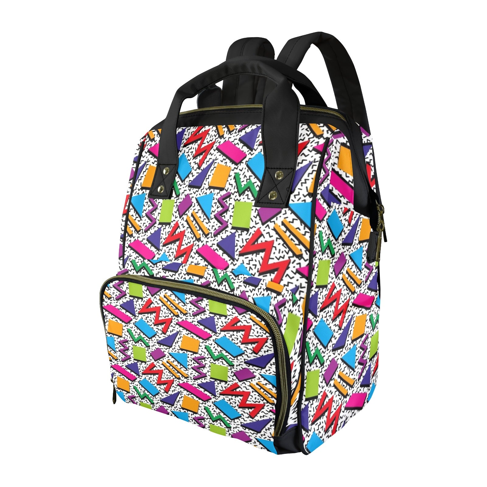 Graphic 80's Multi-Function Backpack, Nappy / Diaper Bag One Size Multi-function Backpack, Nappy / Diaper Bag Printed Offshore Retro
