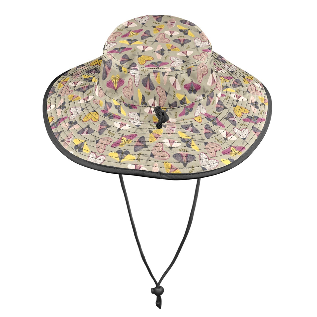 Pretty Moths Wide Brim Bucket Hat Wide Brim Bucket Hat animal Printed Offshore