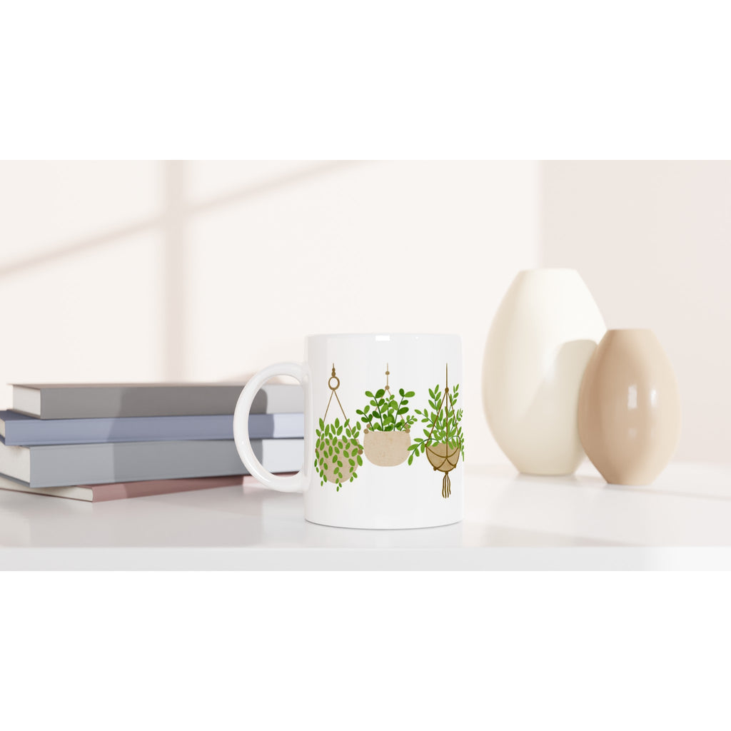 Hanging Plants 2 - White 11oz Ceramic Mug White 11oz Mug Globally Fulfilled Plants