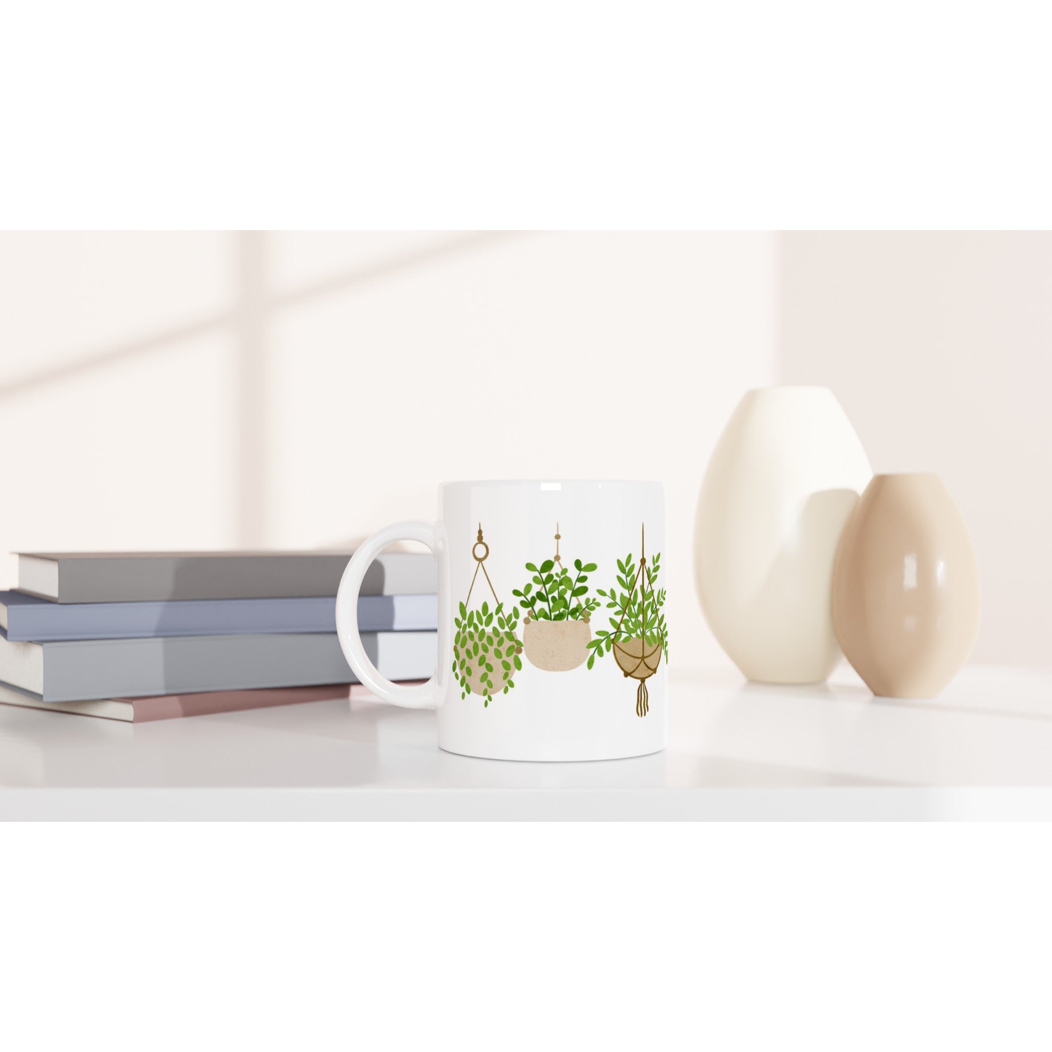 Hanging Plants 2 - White 11oz Ceramic Mug White 11oz Mug Globally Fulfilled Plants