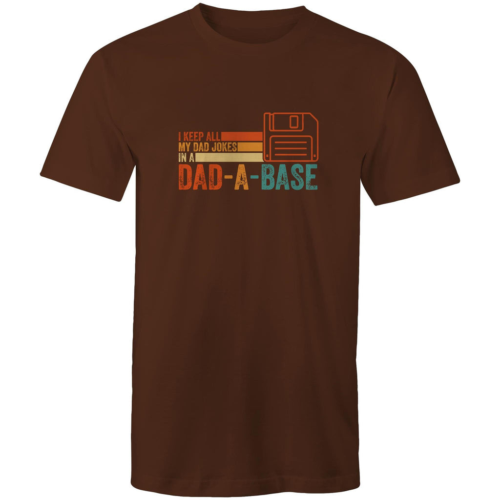 Dad Jokes Dad-A-Base - Mens T-Shirt Dark Chocolate Mens T-shirt Dad Printed In Australia Tech