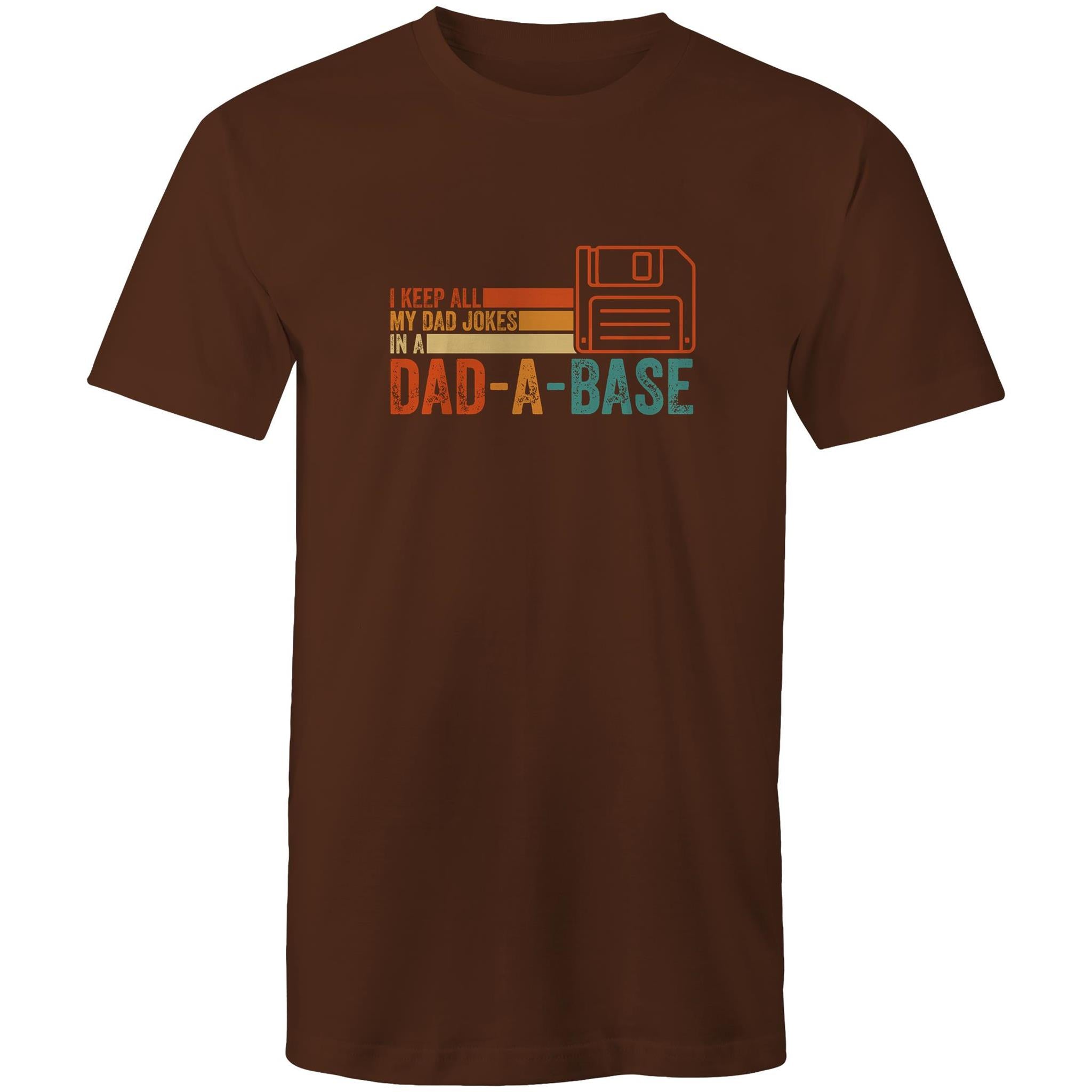 Dad Jokes Dad-A-Base - Mens T-Shirt Dark Chocolate Mens T-shirt Dad Printed In Australia Tech